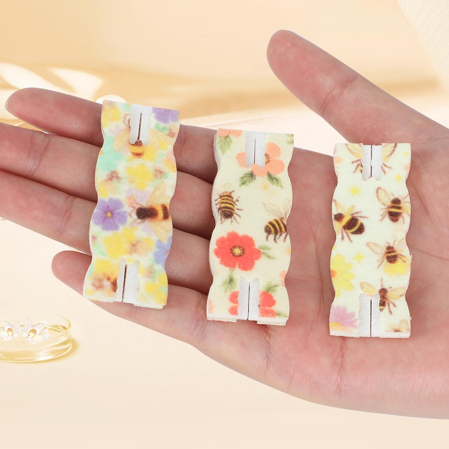 10 Pack Portable Tangle-Free Jewelry Organizer, Travel Necklace Storage Case for Chains, Pendants & Bracelets, Jewelry Containers with Card Holder, Anti-Tangle Jewelry Roll Alternative (Bees)