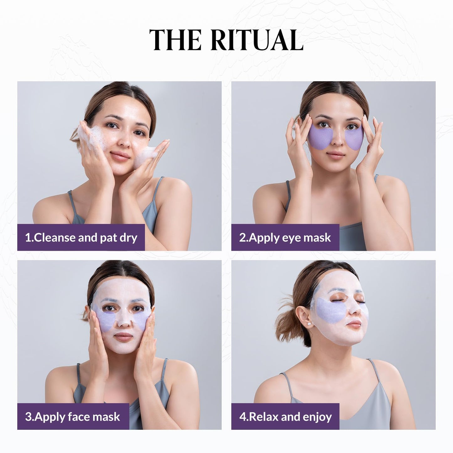 FLYODE Syn-Ake 2-in-1 Eye & Face Masks Skincare, 100nm Collagen Face Mask for Improves Cheek Contour, Anti-Wrinkle and Firming, Infused with Birch Sap, Water-Free Korean Face Mask Sheet, 5EA