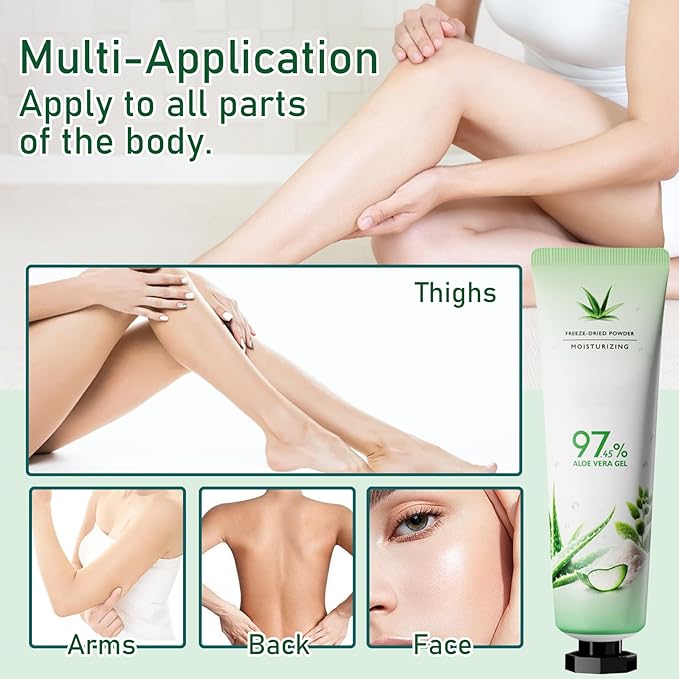 8PCS Aloe Vera Gel for Face & Body,Hydrating Travel Size Pure Aloe Vera Gel Face Moisturizer for All Skin Type,No-sticky Long Lasting Refreshing Moisturizing Fast Absorbing Aloe Cream Gel,1.05 oz(D)