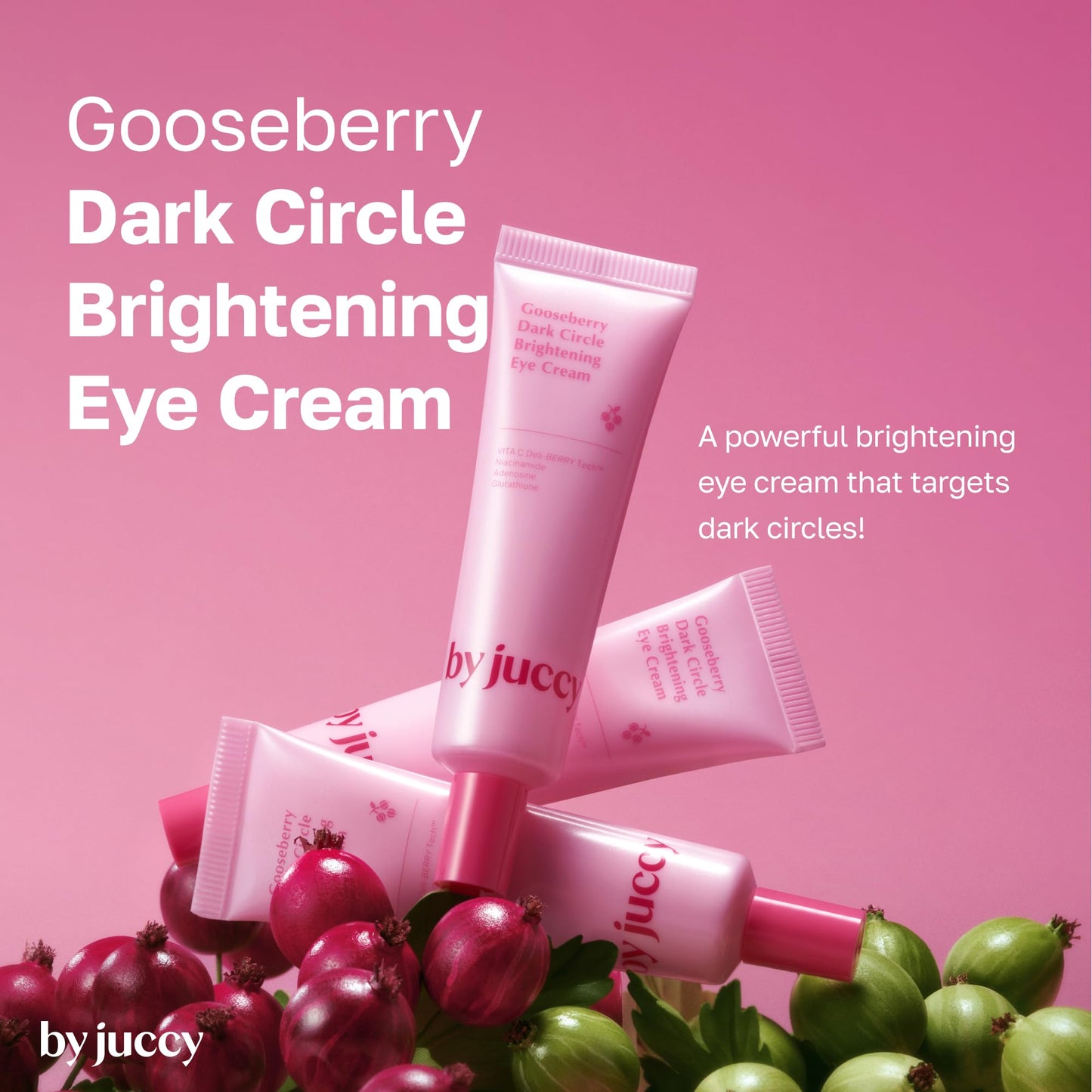 BYJUCCY Gooseberry Dark Circle Brightening Eye CreamㅣFor Puffy Eye Bags, Wrinkles, Fine Lines | Vitamin C, Glutathione, PeptidesㅣAnti-aging Korean Skin Care | Korean Eye Cream | By Juicy | 1.01 Fl.oz