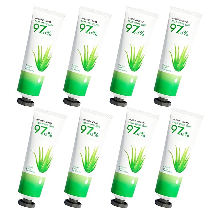 8PCS Aloe Vera Gel for Face & Body,Hydrating Travel Size Pure Aloe Vera Gel Face Moisturizer for All Skin Type,No-sticky Long Lasting Refreshing Moisturizing Fast Absorbing Aloe Cream Gel,1.05 oz(C)