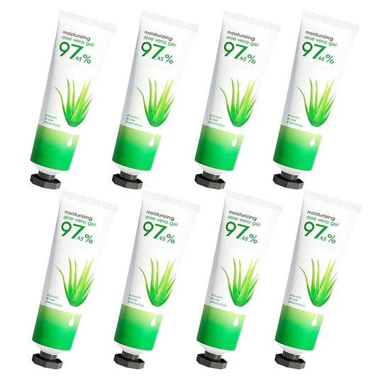8PCS Aloe Vera Gel for Face & Body,Hydrating Travel Size Pure Aloe Vera Gel Face Moisturizer for All Skin Type,No-sticky Long Lasting Refreshing Moisturizing Fast Absorbing Aloe Cream Gel,1.05 oz(C)