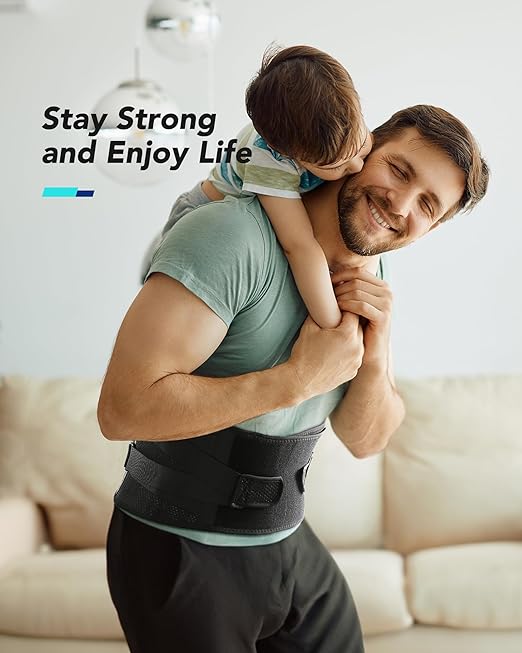 Back Brace for Lower Back Pain Relief, Carbon Fiber Support, Ergonomice Curved, Ultra-thin Air Mesh, Lightweight and Adjustale Design, Size XXL