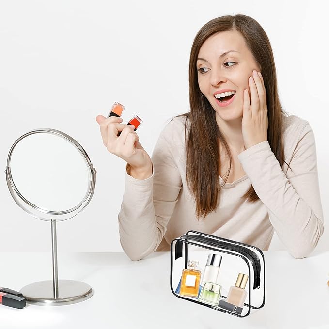 36PCS Clear Makeup Bags, Zippered Travel Toiletry Bag, PVC Plastic Travel Bags for Women Men, Travel Waterproof Portable Bag for Bathroom, TSA Approved