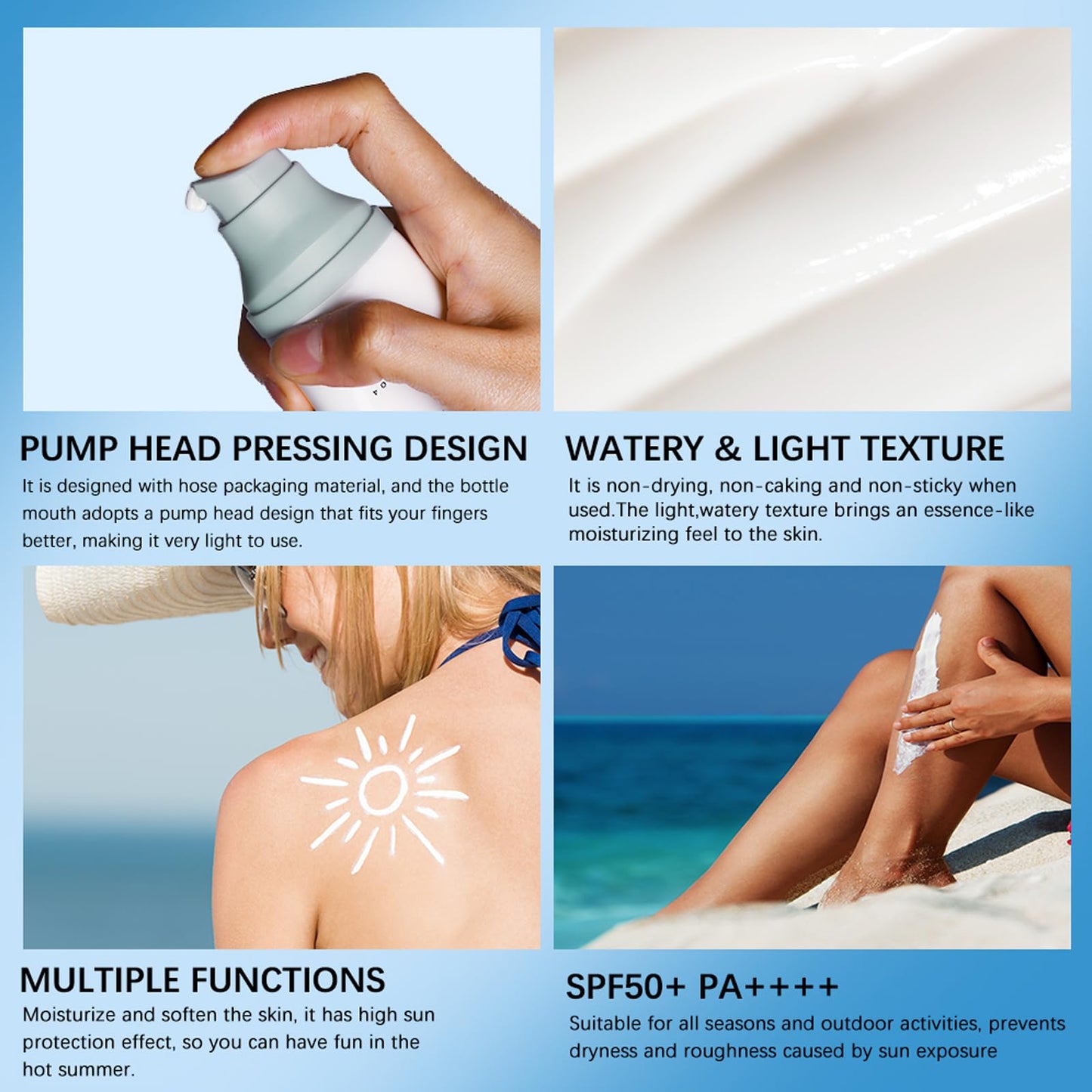 Centella Sunscreen SPF 50 PA++++, Korean Sunscreen Water-Fit Sun Serum, Face Sun Screen Long-Lasting, Hydrating & Non-Greasy Sun Protection for Sensitive Skin, Reef-Safe & Fast-Absorbing