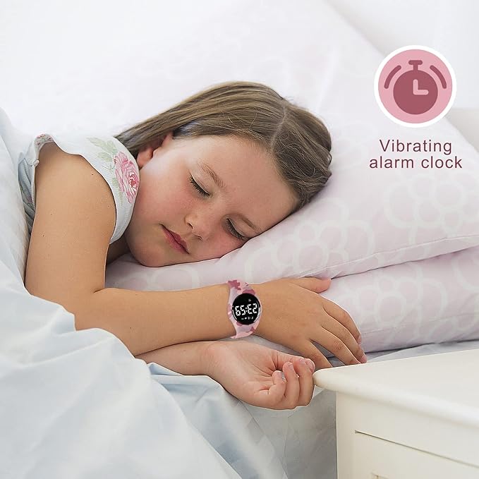 Kids Watches for Girls Boys Digital Sport Watch with Step Counter Pedometer Vibration Alarm Clock, No App Waterproof Fitness Tracker Kids Watch Boys Girls Teens Students Ages 5-16