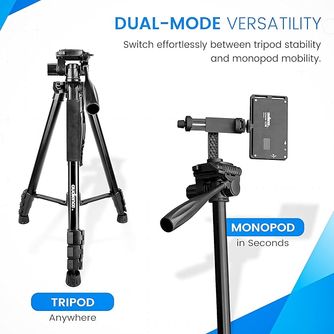 Audience Professional Mobile Creator Kit - 72" Adjustable Tripod with Monopod, LED Fill Light, Dual Lavalier Microphones, Rotating Phone Mount, Bluetooth Remote & Travel Case