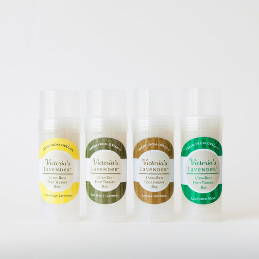 Victoria's Lavender Ultra Rich Foot Balm for Dry Cracked Feet – Heel Repair & Softener with Tea Tree Oil & Lavender – Dry Heels Treatment for Women & Men – Made in USA Foot Balm Stick - 2 Pack (2.5Oz)