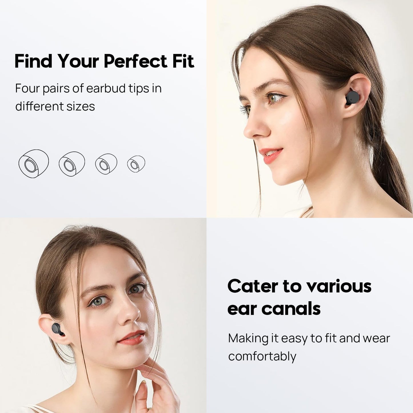 Switchable Concert Ear Plugs for Noise Reduction， Adjustable Earplugs, Multi-Size Silicone Earbuds, 3 Noise Relief Modes for Focus, Study, Work and Travel, Hearing Protection, Reusable Ear Plugs