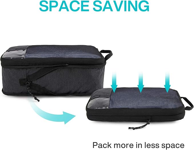 BAGSMART 6 Set /4 Set/2 Set Compression Packing Cubes for Travel, Lightweight Luggage Organizer Bags, Durable Space Saver Bags Travel Essentials