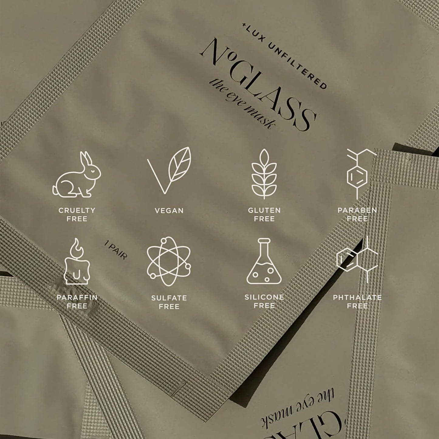 + Lux Unfiltered Cooling Under Eye Patches - Anti-Slip Caffeine Infused Korean Eye Mask - Reduces Puffiness, Brightens, & Hydrates Skin - Fragrance Free, Vegan, & Cruelty Free - 10 Count