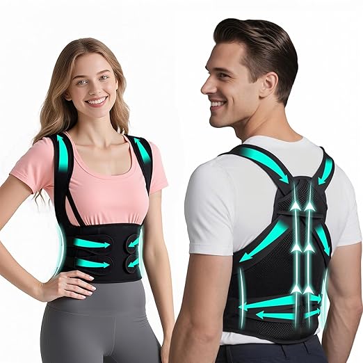 Back Brace Posture Corrector for Women and Men Comfy Shoulder Straightener, Pain Relief: Upper/Lower Back.Support for Scoliosis, Hunchback, Thoracic Spine Upgraded Breathable Full Back Support XSmal