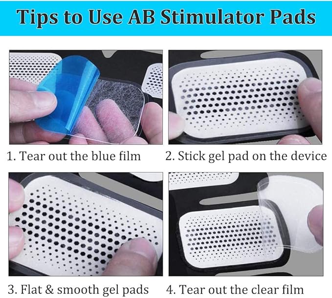 KASBEE ABS Gel Pads, 50PCS Muscle Stimulator Pads Replacement for Ultimate Muscle EMS Toner Abdominal Belt Belly Thigh Flab Arm Leg Waist Workout Trainer Machine