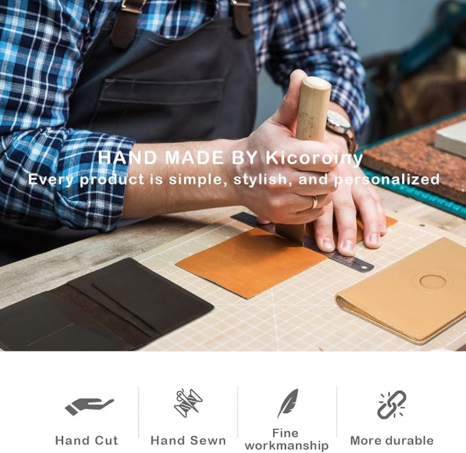 Passport Holder for Men Women Travel, Real Leather Passport Wallet, Handmade Passport Cover Case with Airtag Slot, Travel Must Haves Essentials Accessories Birthday Gifts (Crazy Horse, Blue)