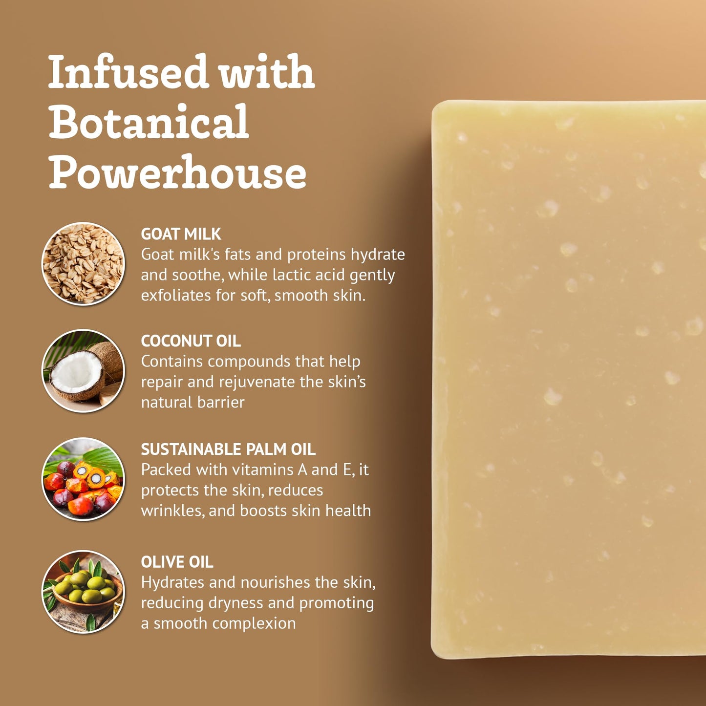 Southern Natural Goat Milk Soap Bar - Oatmeal Milk & Honey 3 Pack - For Dry Sensitive Skin. Natural, Handmade Soap For Men, Women, Kids, Face & Body