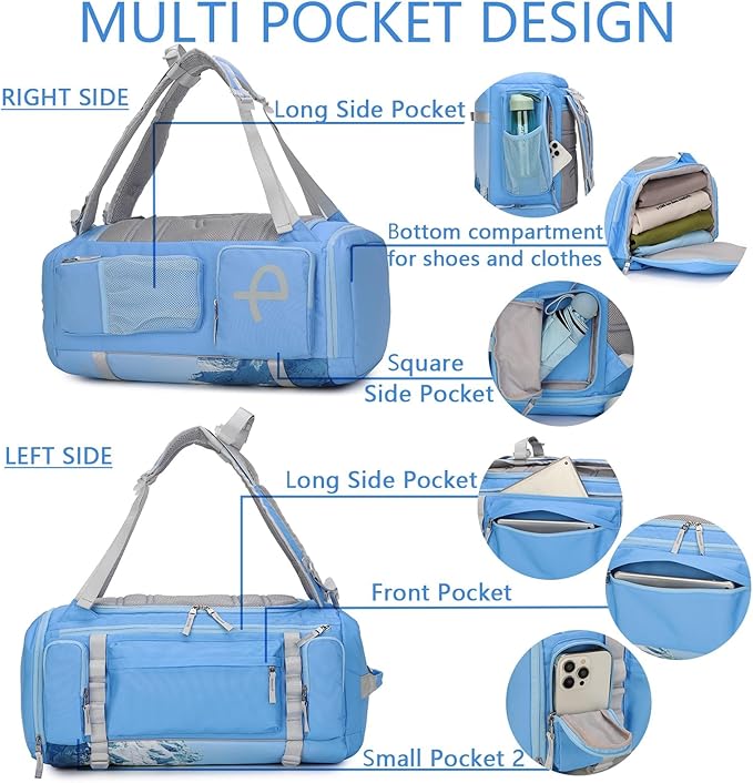 BE SMART 40L Extra Large Gym Backpack for Men, Big Gym Bag with Shoes Compartment, Waterproof Heavy Duty Duffel Bags, Men's Workout Backpacks for Outdoor Sport,Hiking,Camping,Travel