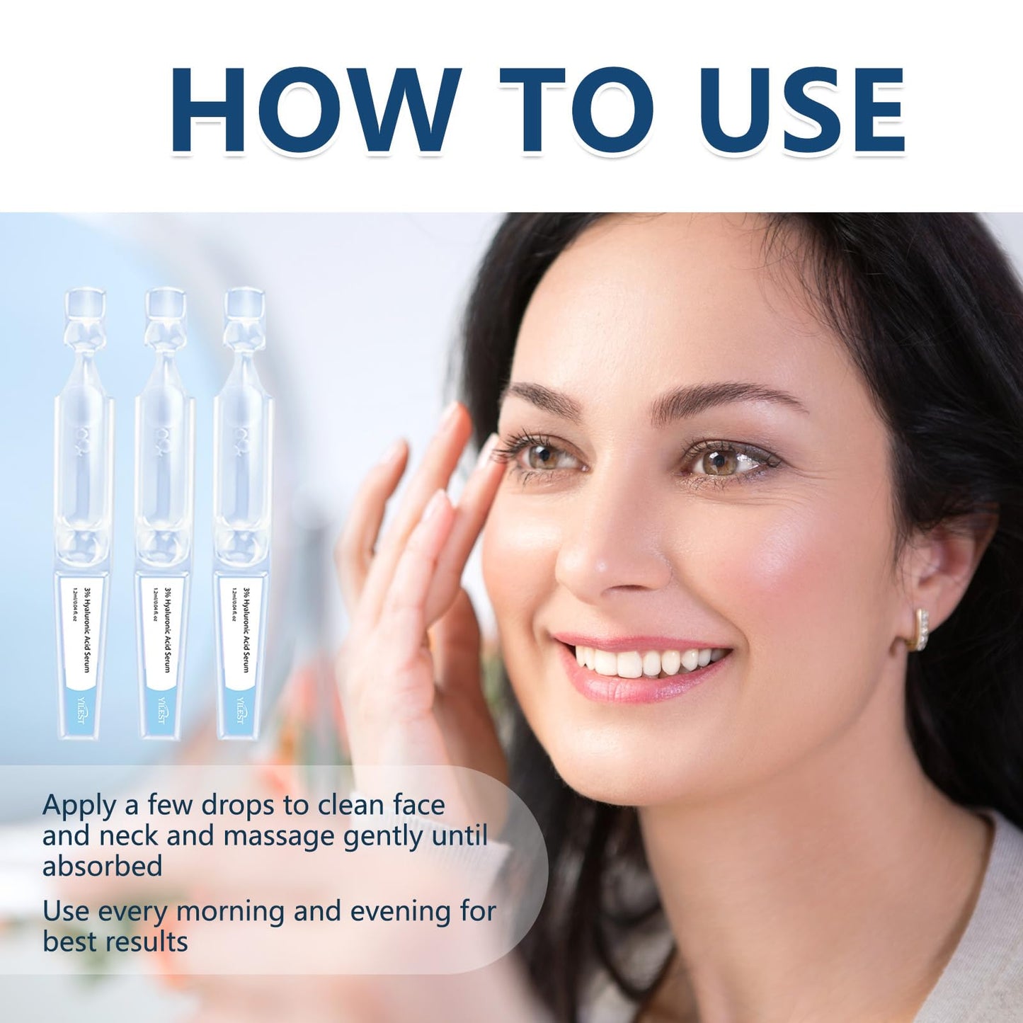 3% Hyaluronic Acid Serum Ultra-Hydrating Vials, Hyaluronic Acid Tubes, Wake Nature Perfection Hyaluronic Acid, 3% Hyaluronic Acid Serum for Face, Ultra Hydrating Serum (1 Box of 30)