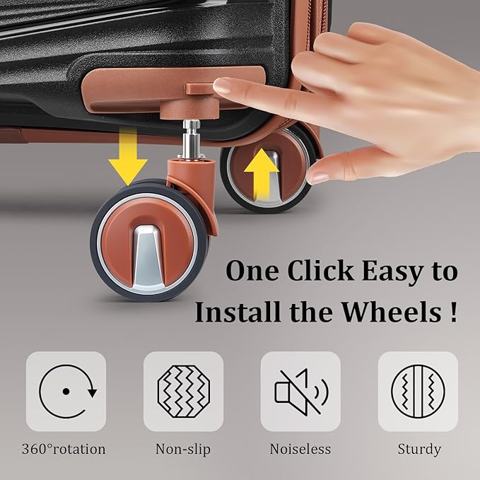 4-Piece Expandable Hardshell Luggage Set with TSA Lock (14/20/24/28) - Lightweight PP Suitcases, 360° Silent Spinner Wheels and Durable 100LB Handle for Air Travel (Black)