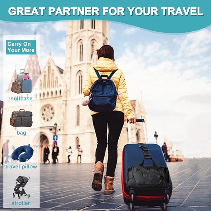 2Pack Luggage Straps for Suitcases, Travel Connector for Carry On Bag, Add Bag to Connect Two Suitcases, Adjustable Belt Attachment Accessories for Connect Your 3 Luggages, Pink