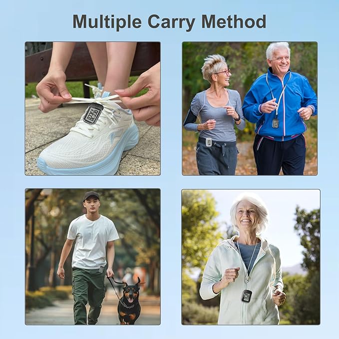 3D Pedometer for Walking, Simple Walking Step Counter with Removable Clip and Lanyard, Step Tracker with Large Digital Display, Accurately Track Steps for Women Men Seniors