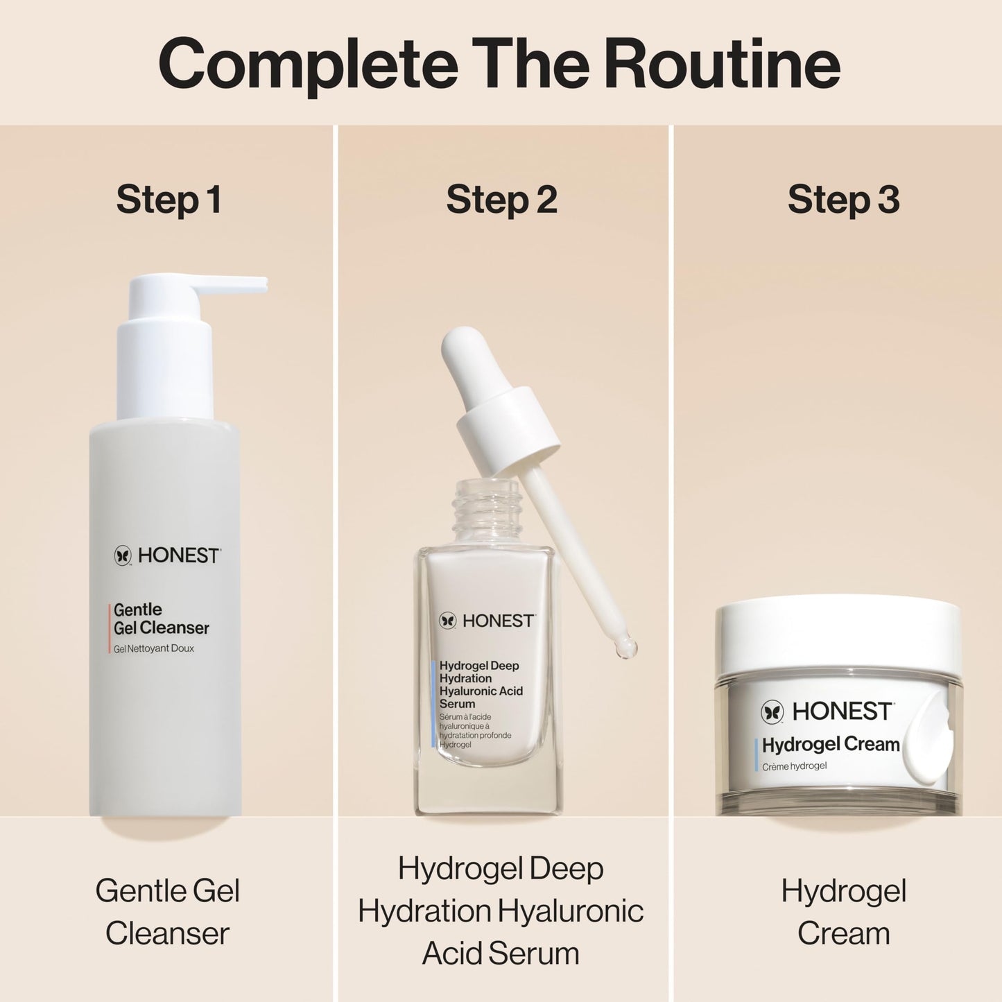 Honest Beauty Mini Hydrogel Cream with Hyaluronic Acid | Lightweight, Moisturizing Water Cream | Gentle for Sensitive Skin, Fragrance Free, Vegan | Travel Size, .57 fl oz