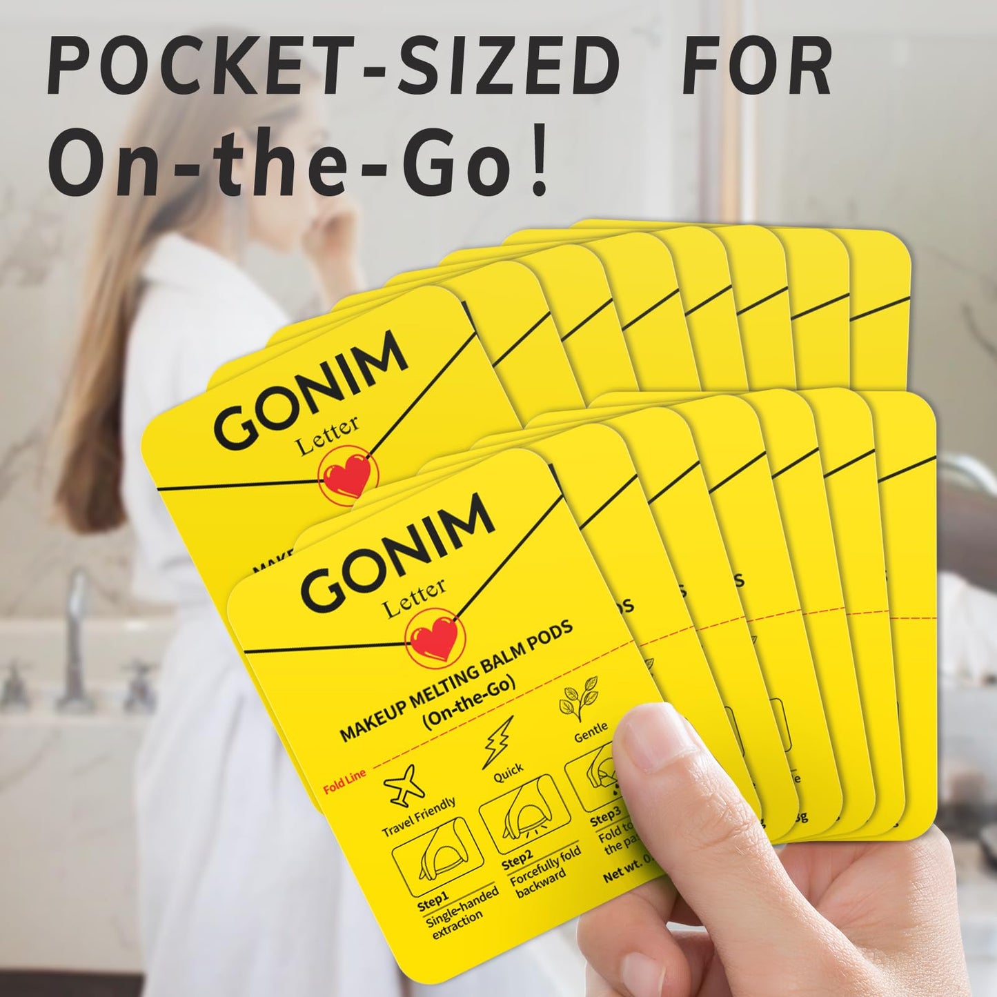 GONIM Cleansing Balm Makeup Remover, Hydrating Facial Cleanser for On-the-Go, Makeup Remover Melting Balm, Travel Size Mini Makeup Cleansing Oil, Travel Essentials for Women, Soothing 3gx15pcs