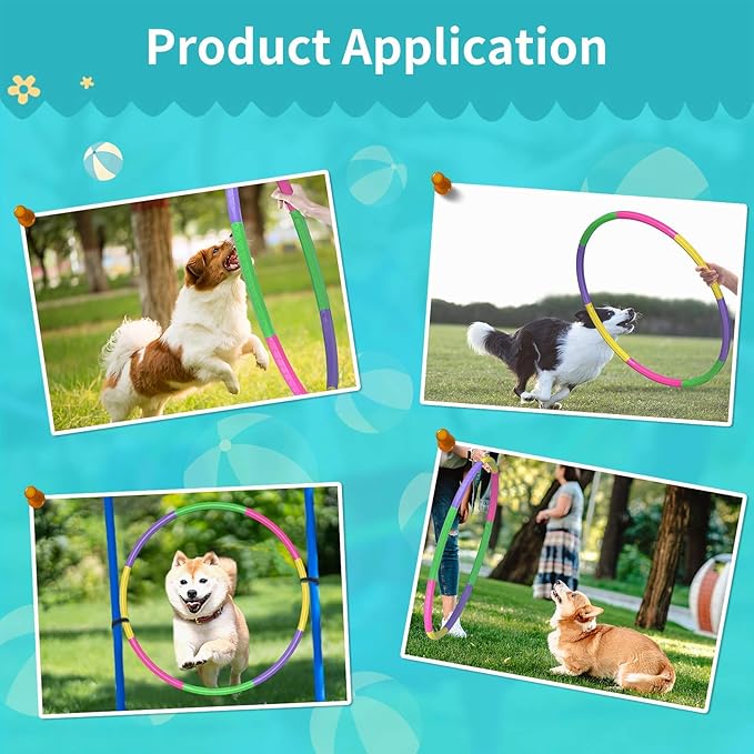 2 Pack Color Hoop - Size & Length Adjustable, Plastic Toys for Adults & Party Games, Gymnastics & Dog Agility Equipment, Christmas Wreath