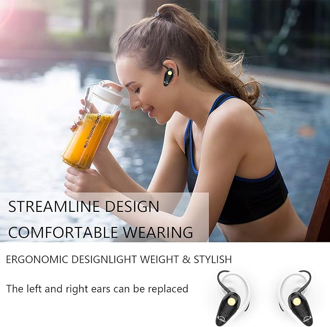 Bluetooth Headset, V5.0 Ultralight Wireless Headphone Cell Phone Earpiece with Mic Headsetcase,Volume Control, Handsfree Earbud,Compatible with Android/iPhone/Smartphones/Laptop