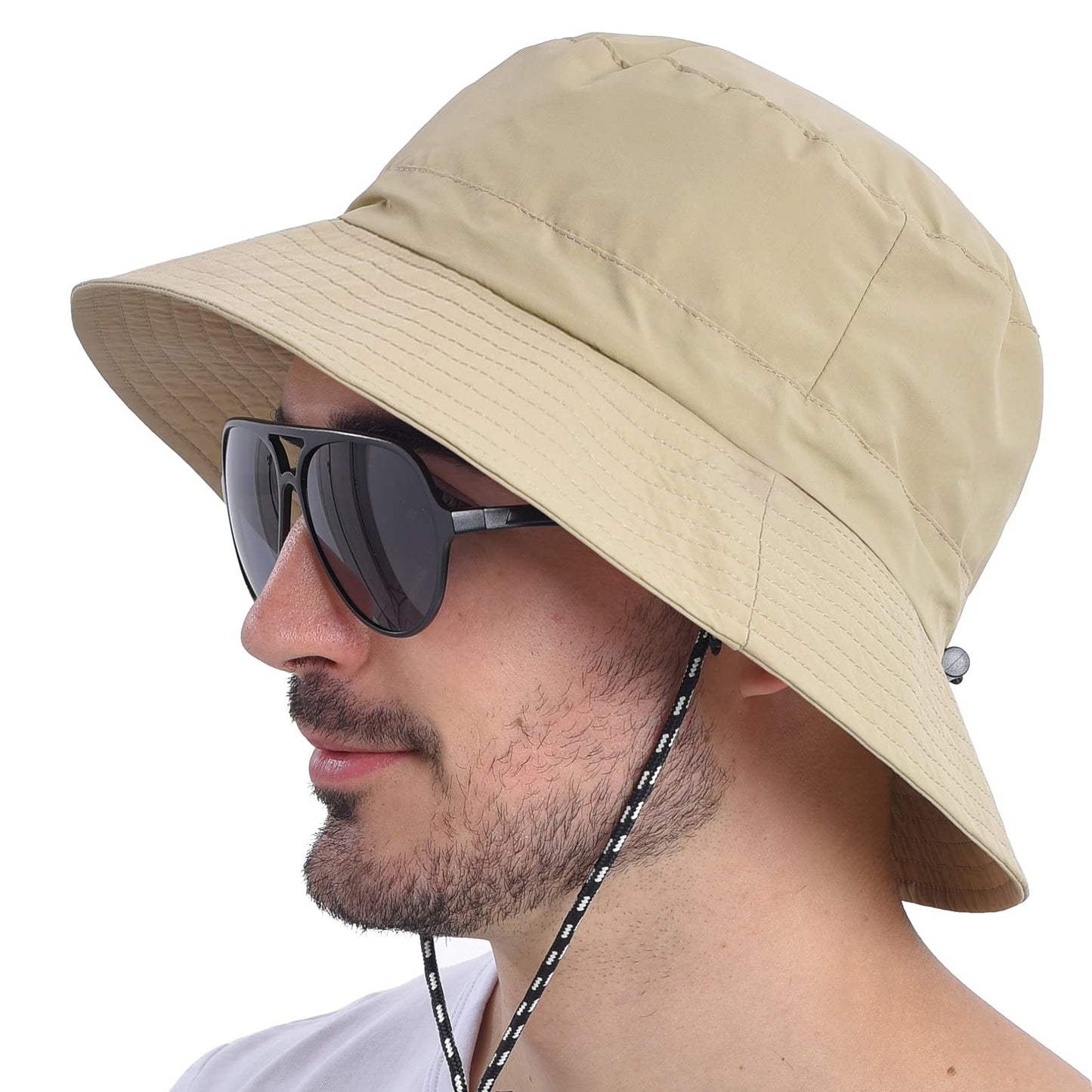 FEICUI Men Women Outdoor Bucket Hat Quick Dry Packable UV Protection Boonie Sun Hat (Khaki)