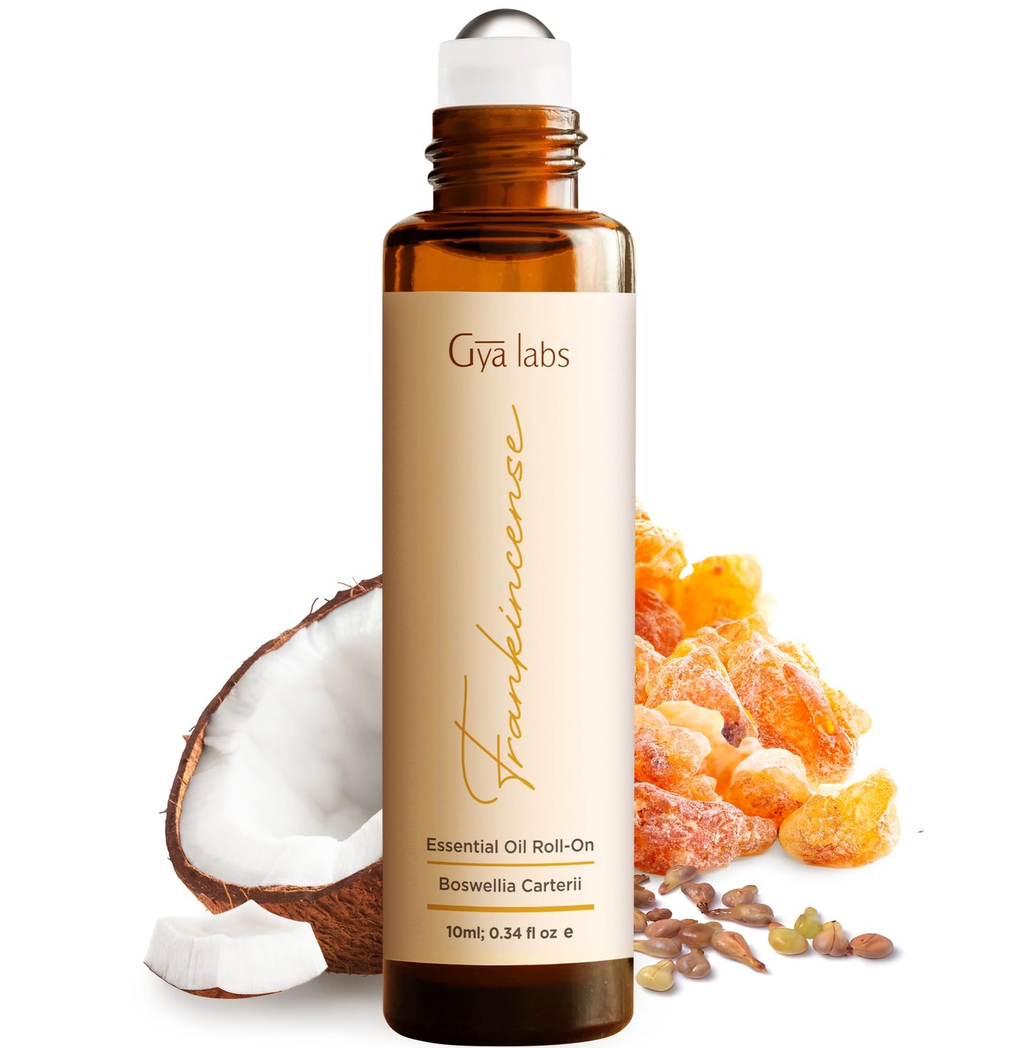 Gya Labs Frankincense Essential Oil Roll on for Face - 100% Pure Natural Frankincense Oil Roller for Skin, Aches Comfort, Soothing Aromatherapy, Self-Care Gifts for Men & Women (0.34 Fl Oz)