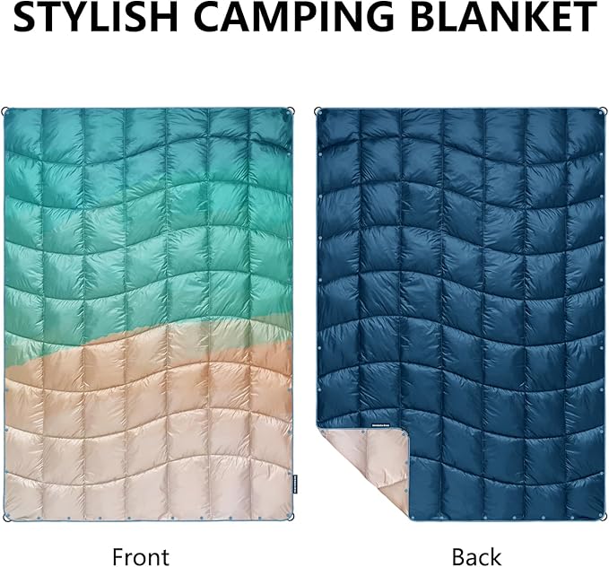 Camping Blanket, Packable Puffy Blankets Lightweight Windproof Waterproof for Outdoors,Hiking, Backpacking,Beach,Car,Picnic,Stadium