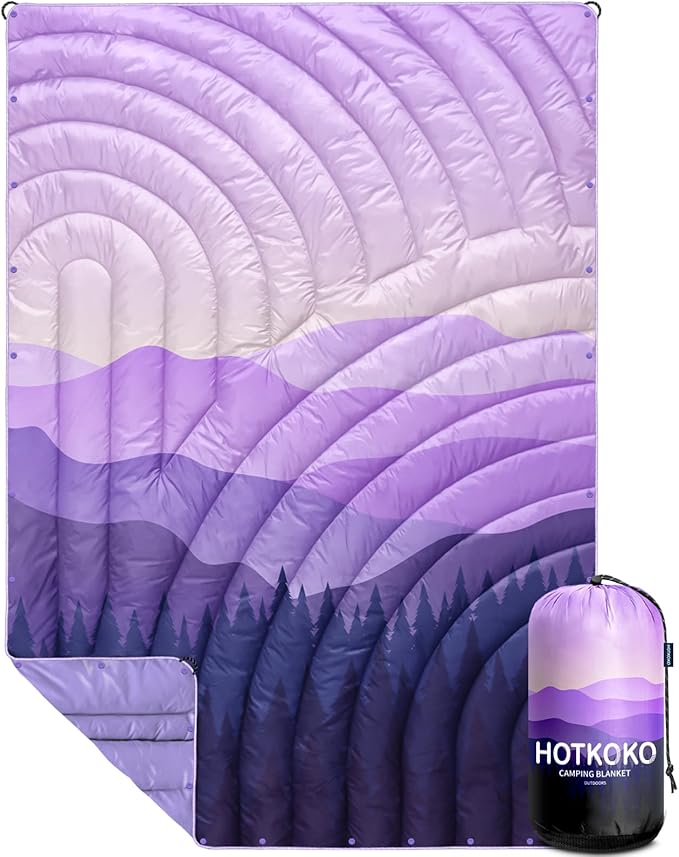 Camping Blanket,Lightweight Down Alternative Puffy Blanket Packable Outdoor Blanket for Camping,Traveling, Stadium, Hiking, Picnics