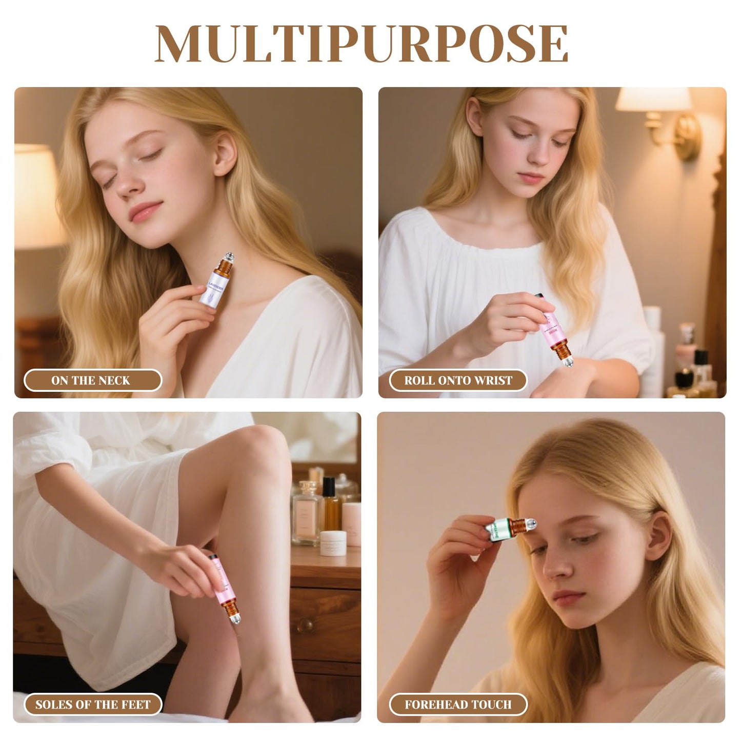 Coastacloud Essential Oils Blend Roll On Set of 3, Essential Oil Roller for Skin, Natural Aromatherapy Oils - Self Care Gifts for Women, Men, Nurse Essentials (Lavender, Breathe, Rose)