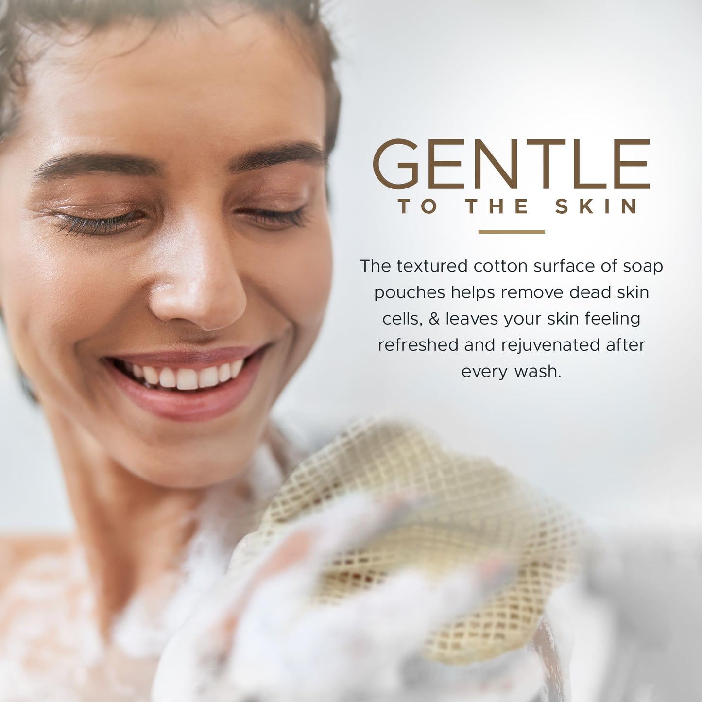 Whiffkitch Soap Pouch 5-Pack – Versatile Mesh Scrubber Wash Bag for Shower & Bath, Soft Cotton Bar Soap Holder & Travel Bag, Durable Scrubber Pouch for Rich Lather, 4x5 inches