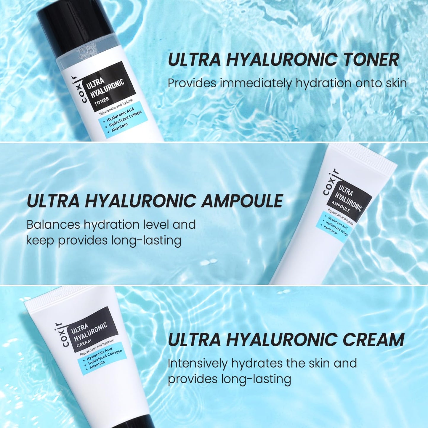 [Travel KIT] coxir Ultra HYALURONIC/Cleansing Oil+Toner+ampoule+Cream Holiday Miniature/[2.68 fl.oz (Pack of 1)] / Korean Skin Care