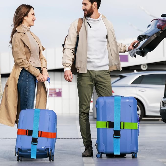 12 Pack Luggage Straps Suitcase Belts Straps Wide Adjustable Packing Straps Travel Belts Accessories for Business Traveling Packing