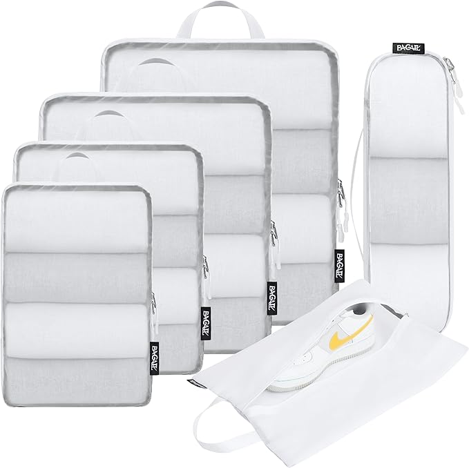 BAGAIL 6 Set Ultralight Compression Packing Cubes Packing Organizer for Travel Accessories Luggage Suitcase Backpack