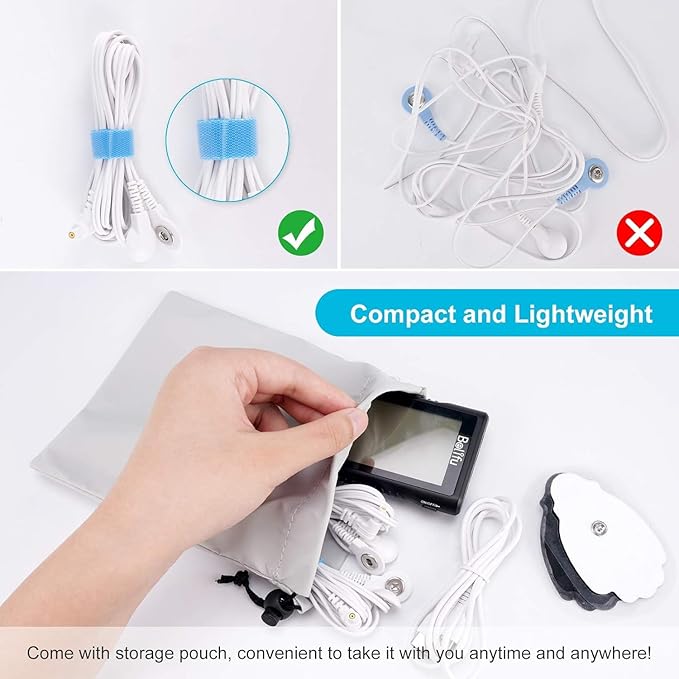 Belifu 4 Channel Tens Unit Electro Muscle Stimulator, Fully Isolated with Independent 24 Modes, Rechargeable Pulse Massager with Electrodes Pads for Neck Back Arms Chronic Pain Relief Body Building