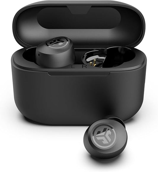 JLab Go Air Pop+ True Wireless Earbuds, in Ear Headphones, Bluetooth Earphones, 35H Playtime Ear Buds, Bluetooth Earbuds with Microphone, USB-C Charging Case, Dual Connect, EQ3 Sound, Black