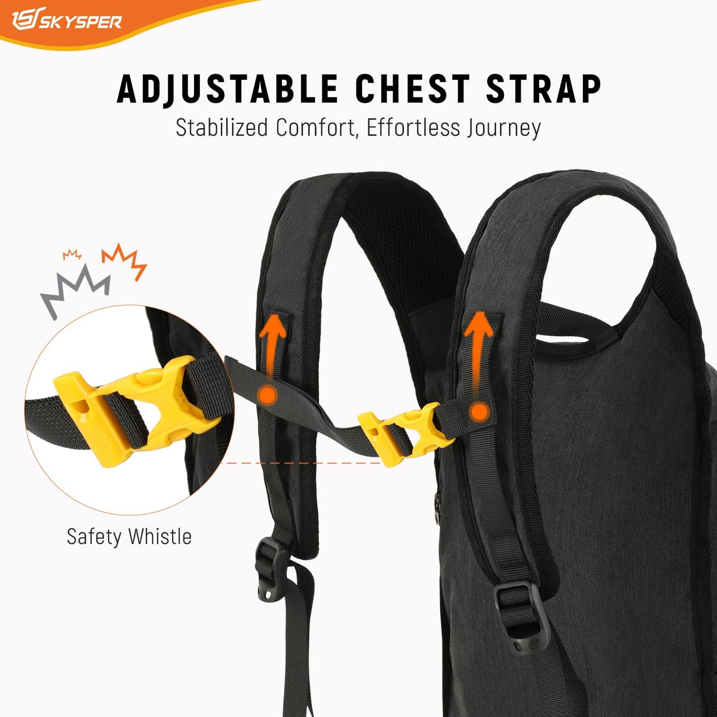SKYSPER 15L Foldable Hiking Backpack Lightweight Packable Travel Daypack with Chest Strap Small Outdoor Folding Back Pack Collapsible Bag for Women Men (Black)