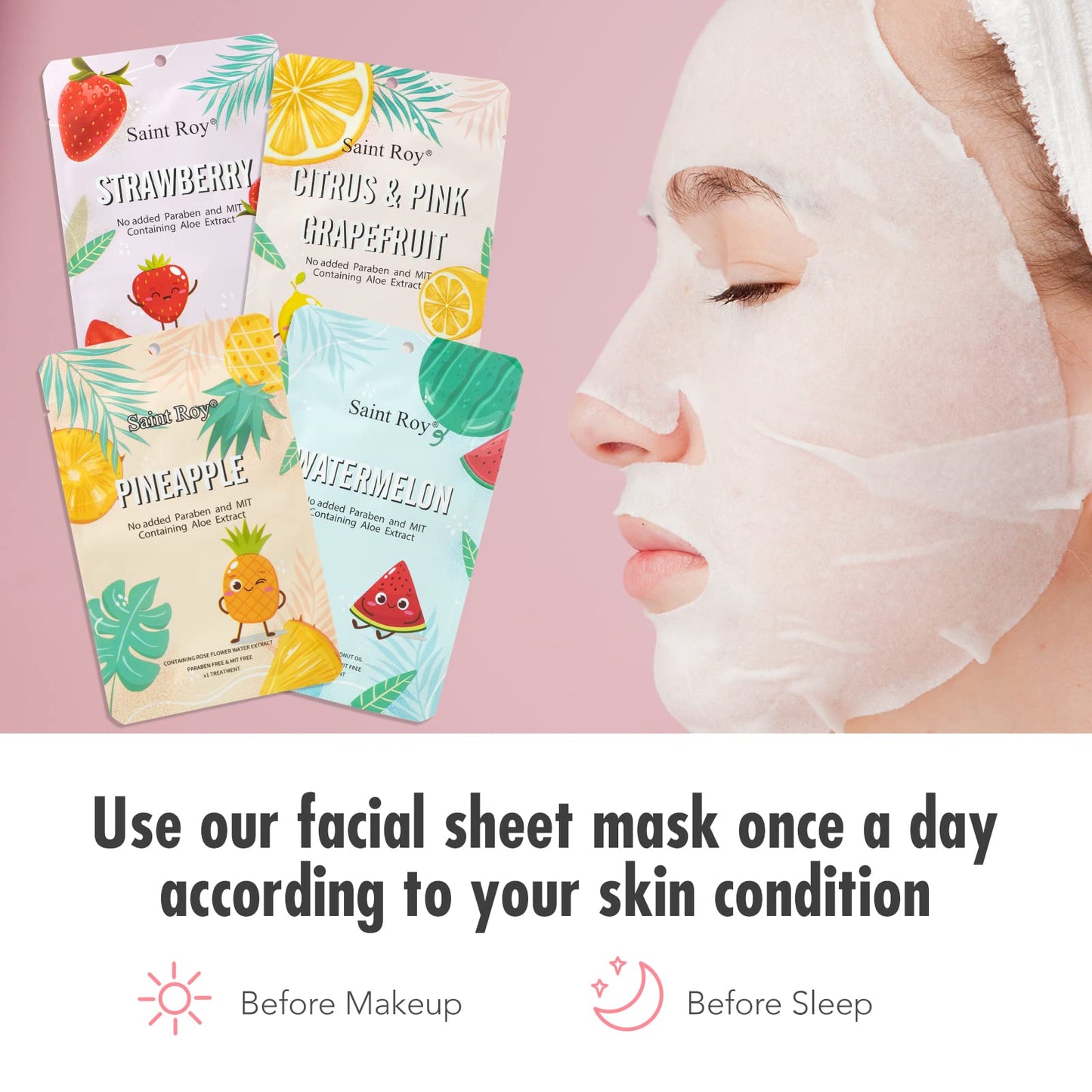 8 Pack Sheet Face Mask Skincare, Hydrating Face Masks Suitable for Dry Skin, Bulk Facial Mask Set for Women Skin Care, face sheet Masks Gifts Set for skin Spa Christmas Gifts for Women
