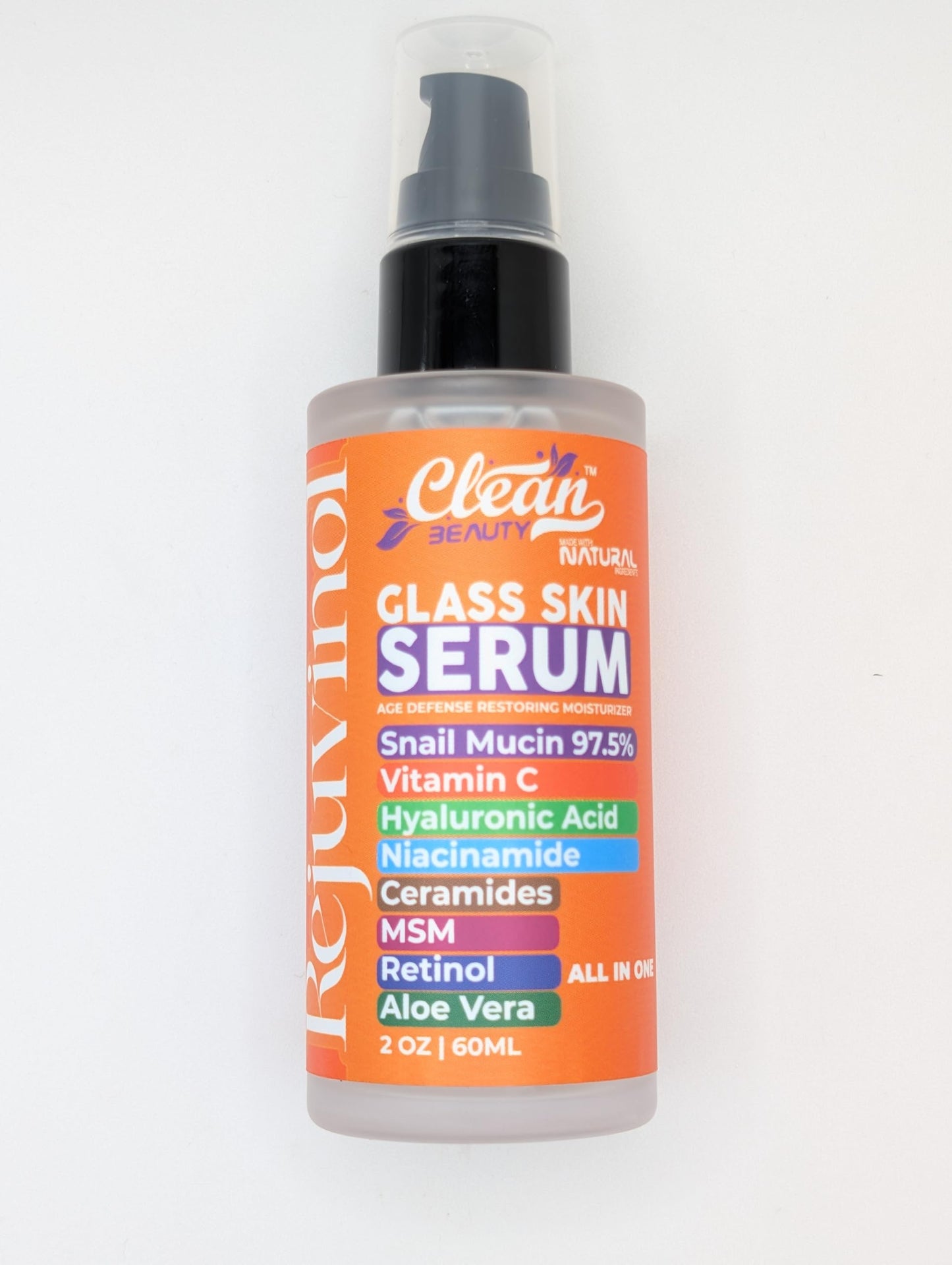 Clean Beauty Snail Mucin Serum Vitamin C Face Serum Anti Aging with Hyaluronic Acid Niacinamide Retinol MSM Aloe Vera & Ceramides - Korean Skin Care Dark Spot Remover for Glowing Skin - Pack of 2