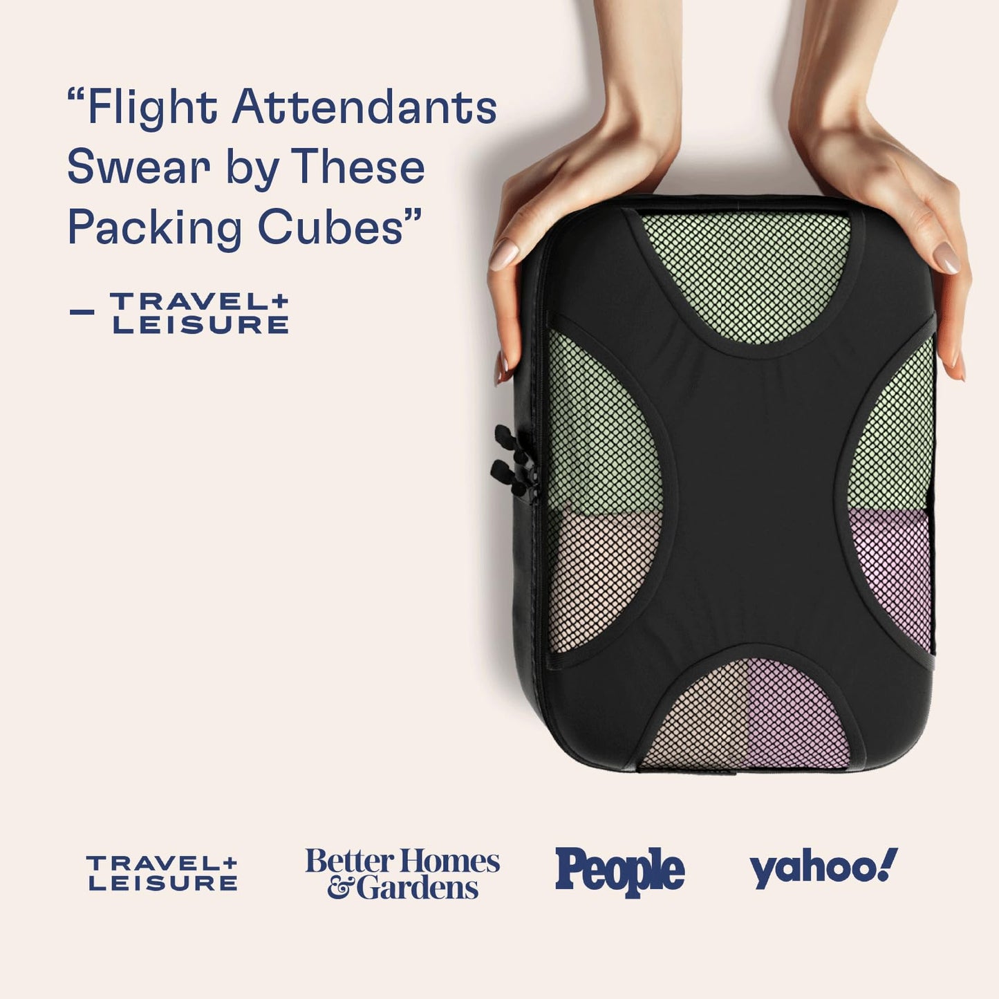 Shacke Premium 5 Packing Cubes Set - Lightweight Mesh Travel Luggage Organizers with Laundry Bag, 5-Piece Suitcase Storage System (Black)