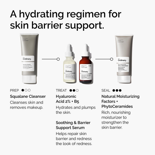 The Ordinary Soothing & Barrier Support Serum, Redness-Reducing & Hydrating Solution for Skin Barrier Recovery, 1 Fl Oz