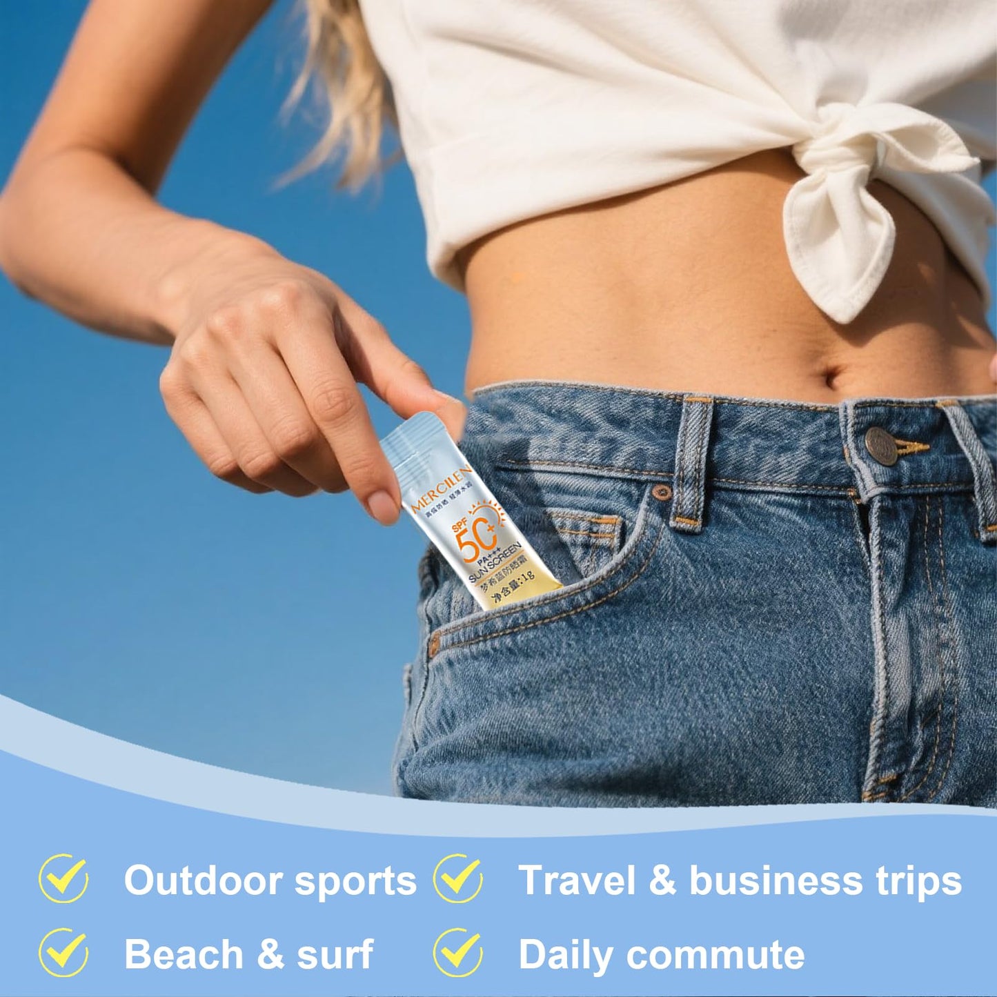 30PCS Mini Sunscreen SPF50+ PA+++ - Travel Size Sunscreen Bulk for Face & Body, Lightweight & Non-Greasy, Water-Resistant, Perfect for Summer Party & Thank You Gifts