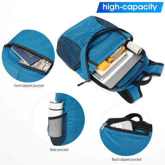 SFIUYDS 15L Lightweight Hiking Backpack Small,Waterproof Hiking Daypack,Foldable Backpack for Travel,Ultralight Daypack