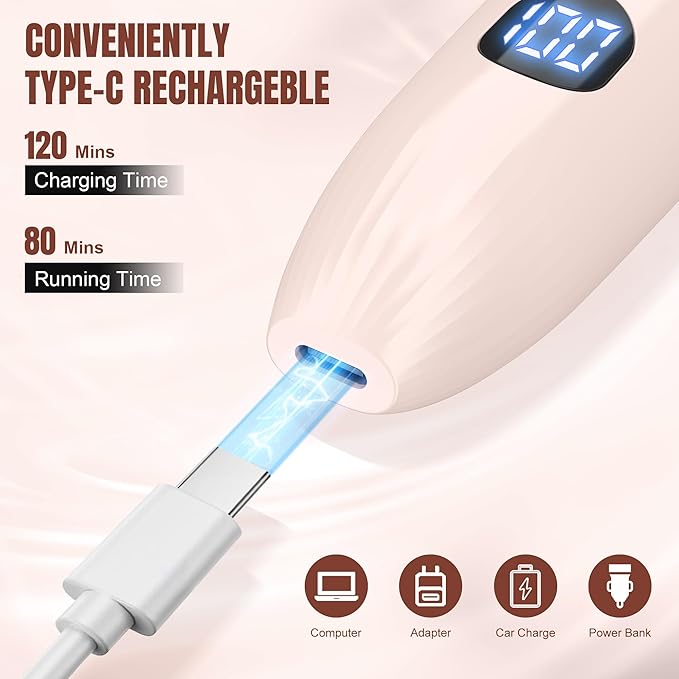 Karrte 2-in-1 Women Electric Shaver Dual Head Bikini Trimmer, Razors for Shaving Pubic Hair, Wet and Dry Cordless Painless Hair Removal for Private Area Pink