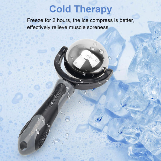 Catcan Cold Massage Roller Ball, Cold Therapy Relief, Portable Fitness Ice Roller Ball with Handle, Great Tool for Back/Neck Pain, Muscles Recovery and Inflammation
