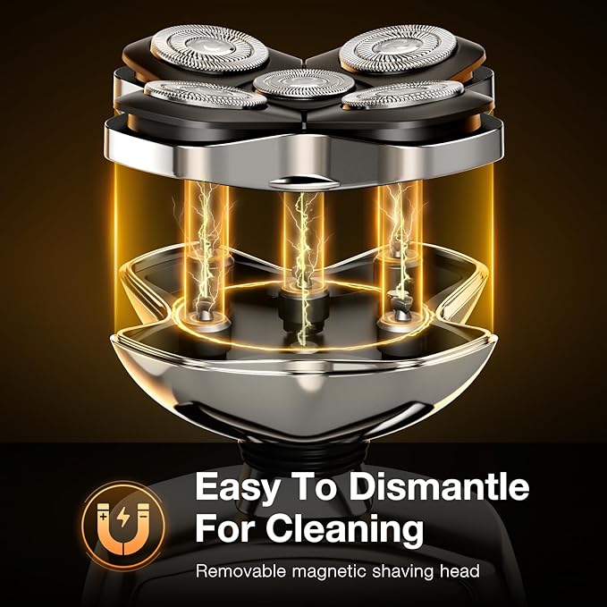 5D Head Shavers for Bald Men - 6 in 1 kensen Upgraded Magnetic Head Body Shaver for Mens, Wet/Dry Bald Head Shavers for Men IPX6 Waterproof LED Display with USB-C Charge Head Razors for Bald Mens Gift