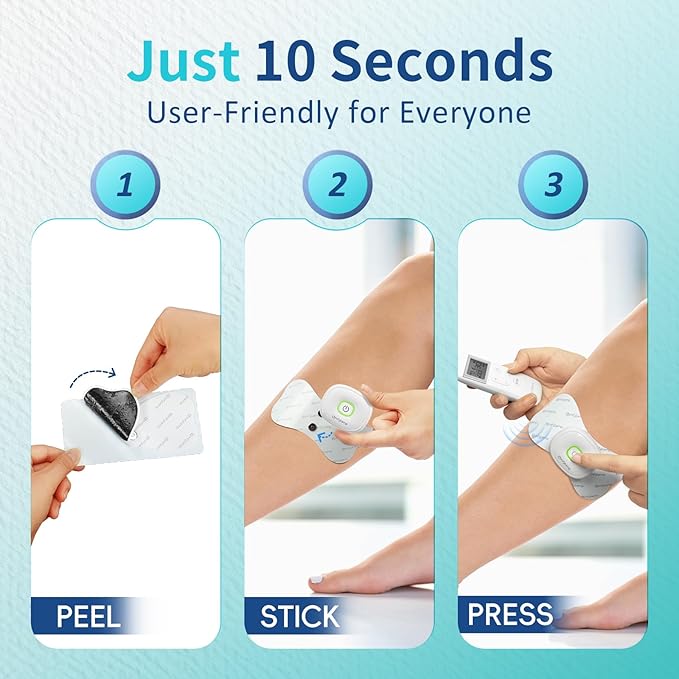 Comfytemp Wireless TENS Unit Muscle Stimulator, FSA HSA Eligible Rechargeable Tens Unit for Pain Relief with Remote Control, Portable Pulse Muscle Stimulator for Back Shoulder Sciatica, 15 Modes